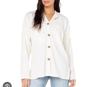 ROXY waffle Cream blue Beach Shacket. large